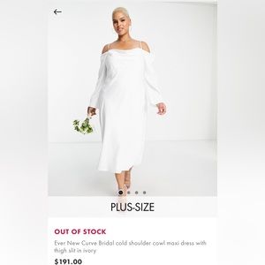 Ever New Curve Bridal cold shoulder cowl neck dress